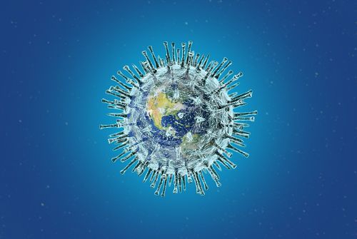 Picture of the world surrounded by virus